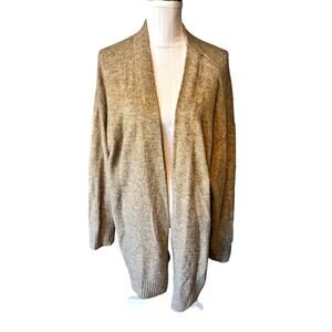 H&M Beige Solid Knit Open Front Long Sleeve Cardigan Sweater Size M